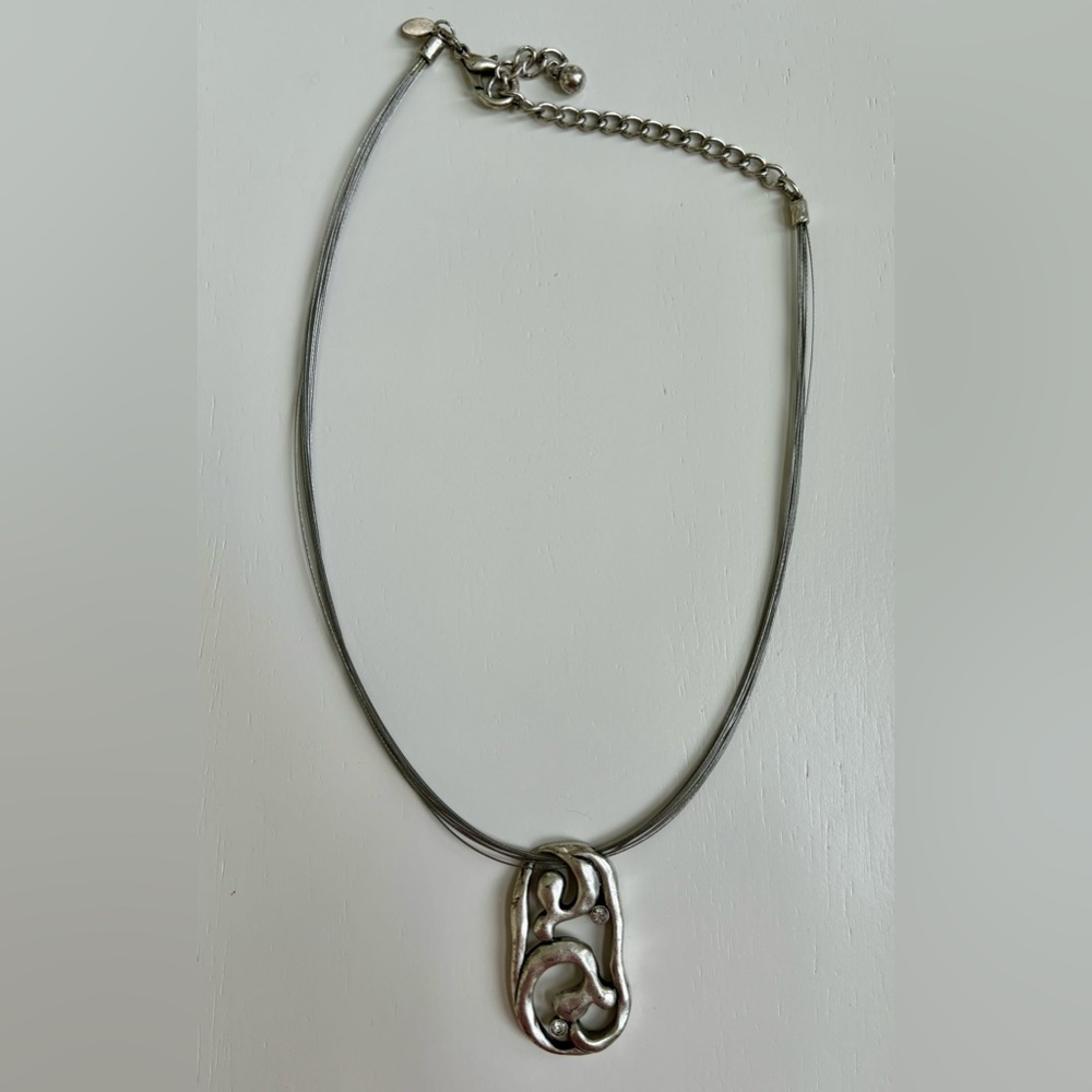 Chico’s Additions Silver and Crystal Pendant Necklace